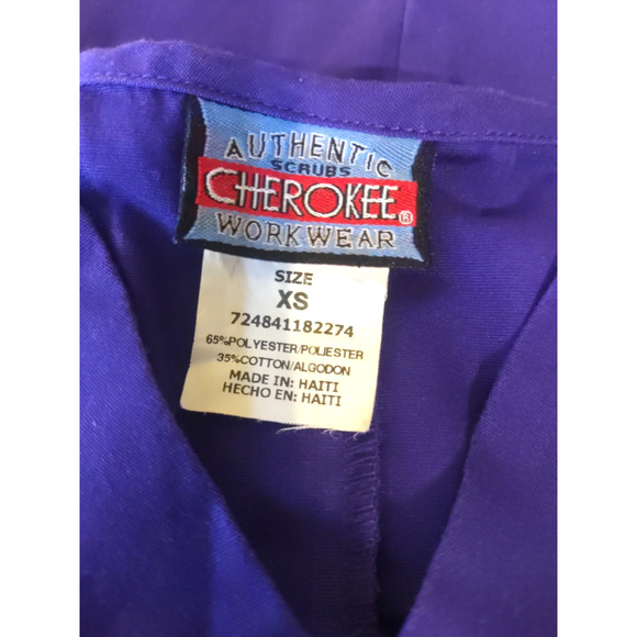 Cherokee Workwear Women's Scrub Top Size X Small Purple - Picture 4 of 7
